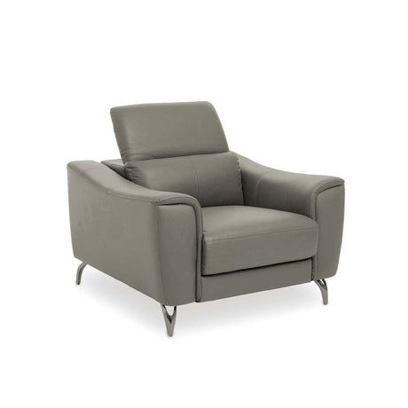 Padua Grey Finish Leather Armchair