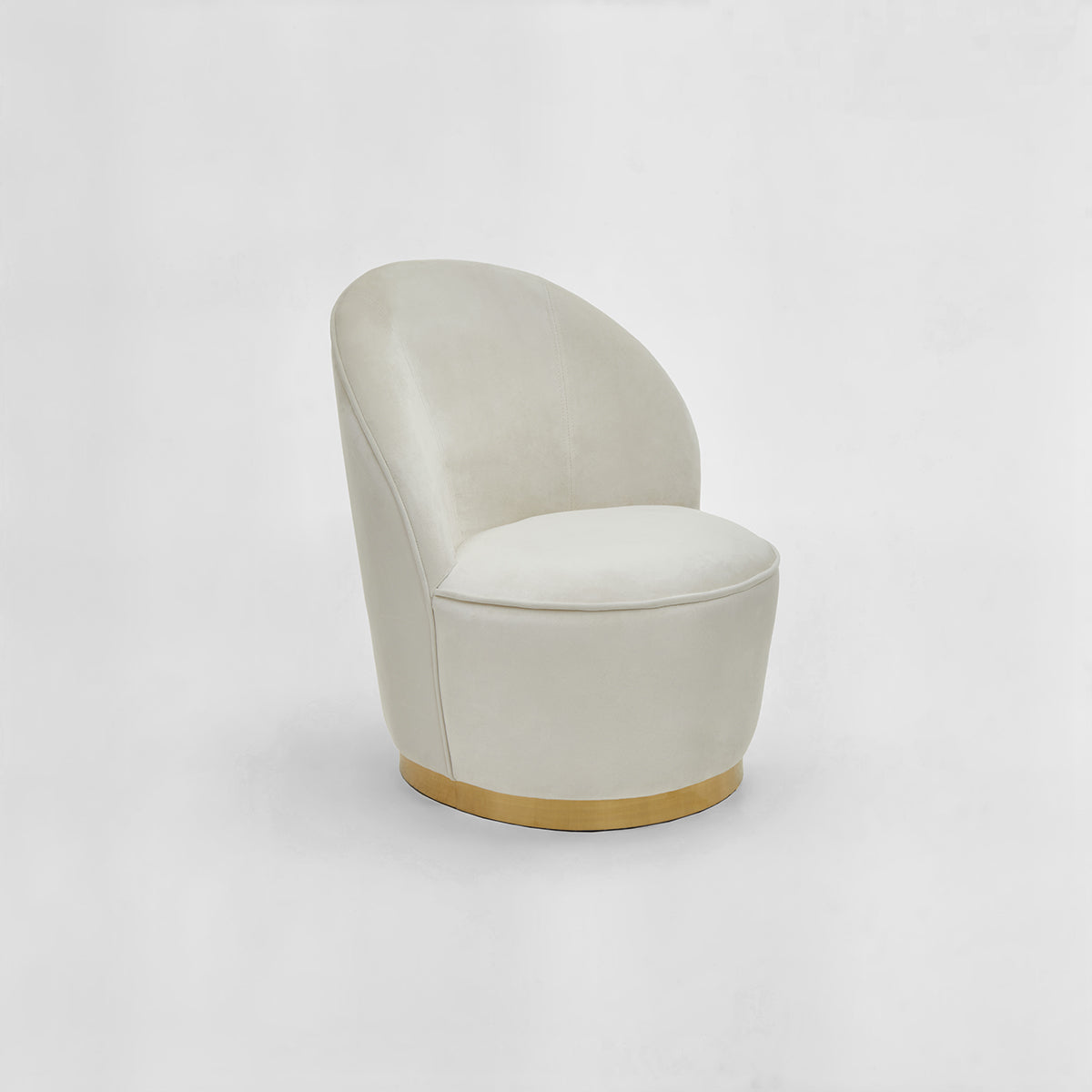 Kids Tamra Cream Velvet Gold Base Chair