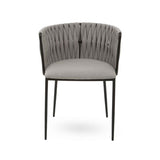 Gilden Grey Dining Chair With Woven Back