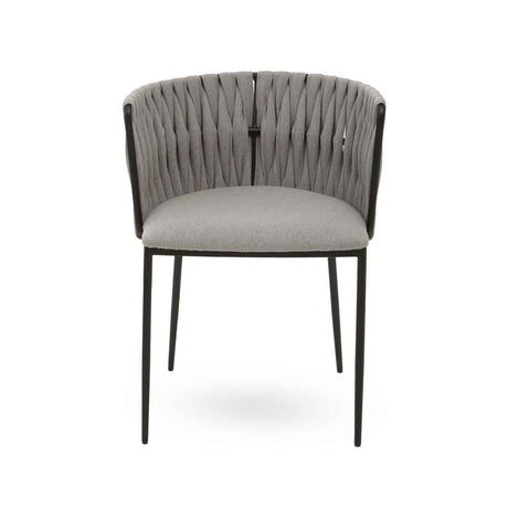 Gilden Grey Dining Chair With Woven Back