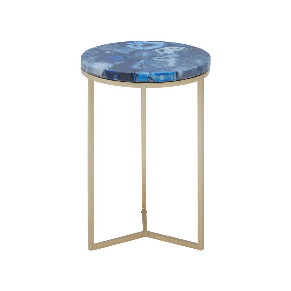 Inventivo Blue And Gold Agate Side Table