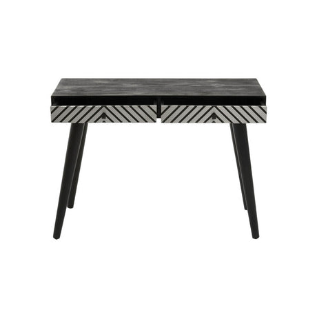 Boho Black and White Two Drawer Console Table