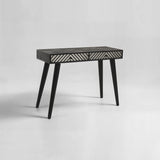Boho Black and White Two Drawer Console Table