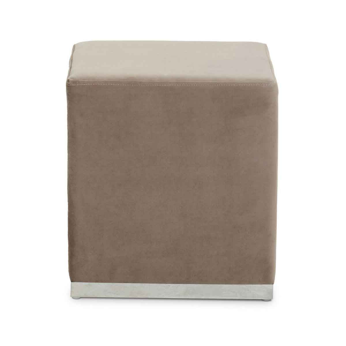 Hagen Mink And Silver Square Stool