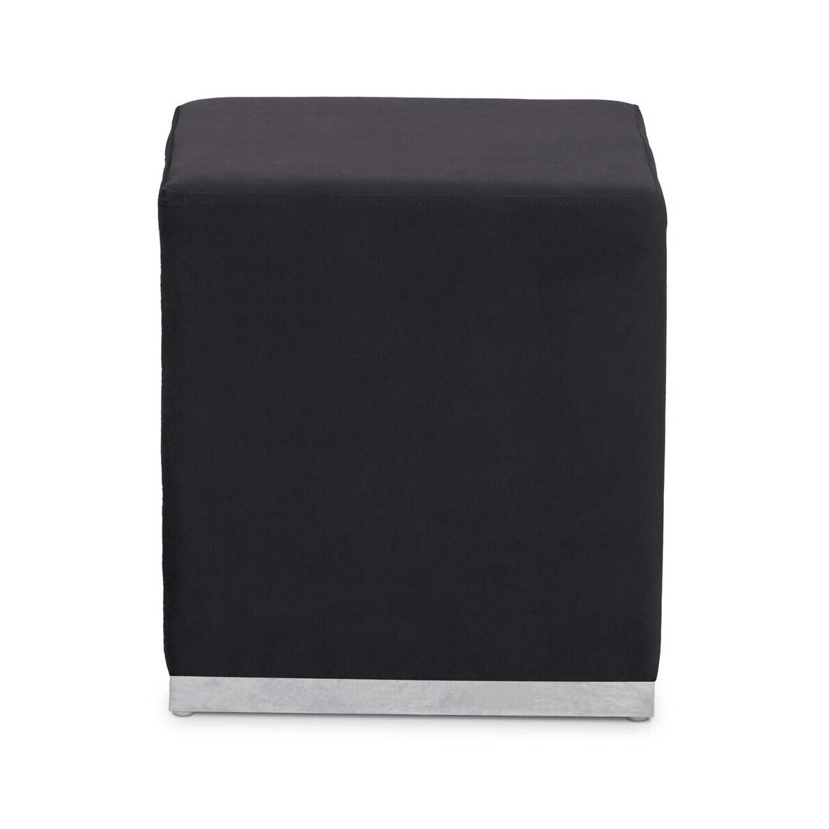 Hagen Black And Silver Square Stool