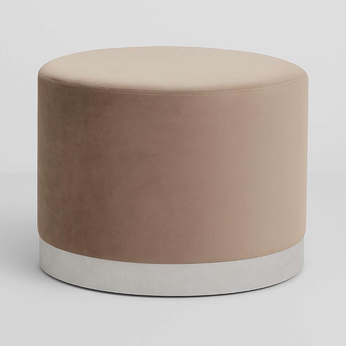 Hagen Mink And Silver Round Stool