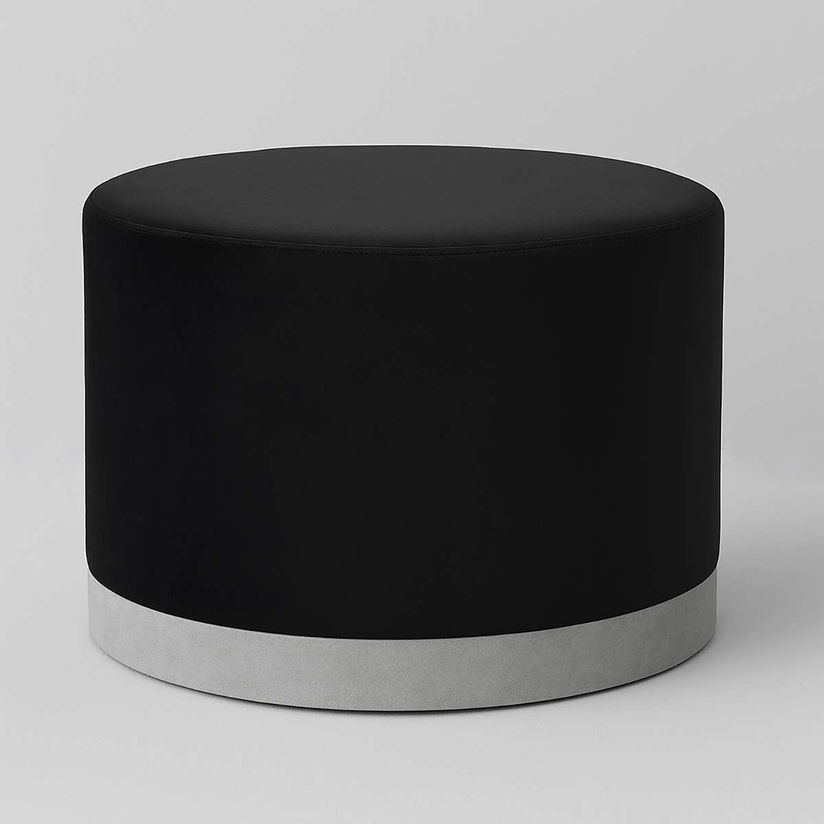 Hagen Black And Silver Round Stool