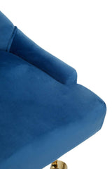 Anita Blue Velvet and Gold Base Home Office Chair