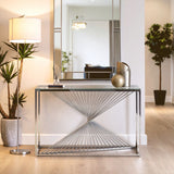 Amella Console Table With Silver Finish Frame