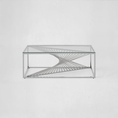 Amella Coffee Table With Silver Finish Frame