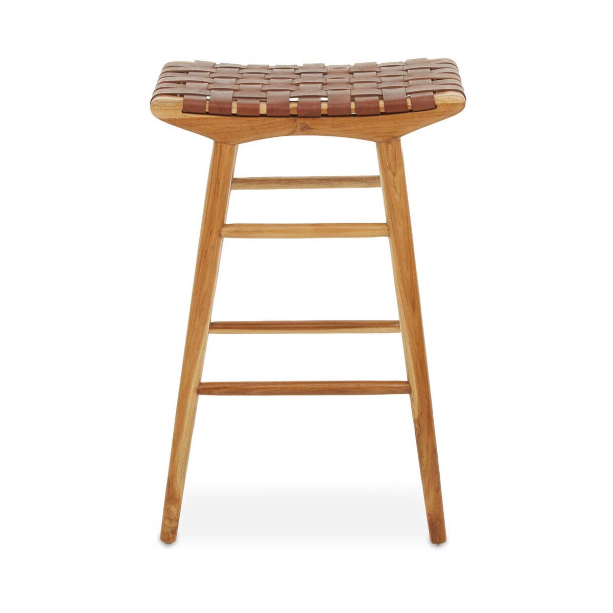 Kendari Light Brown Leather Stool