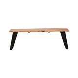 Surax Acacia Wood And Looped Iron Base Bench
