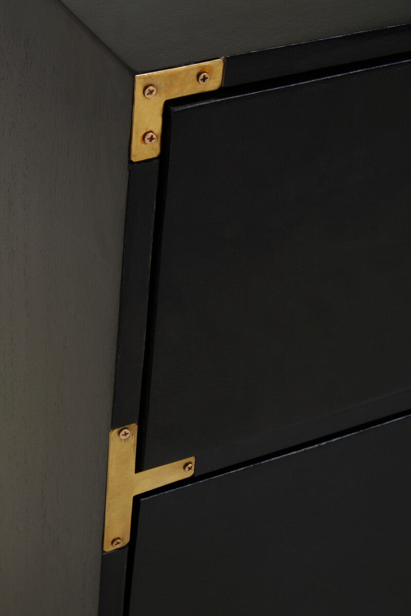 Sarter Seven Drawer Black Mango Wood Chest