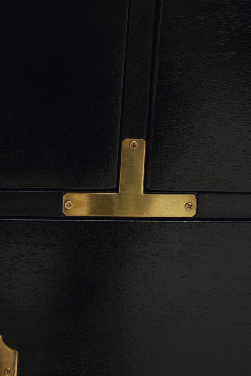 Sarter Seven Drawer Black Mango Wood Chest