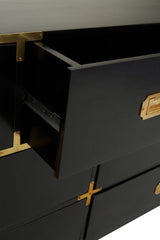 Sarter Seven Drawer Black Mango Wood Chest