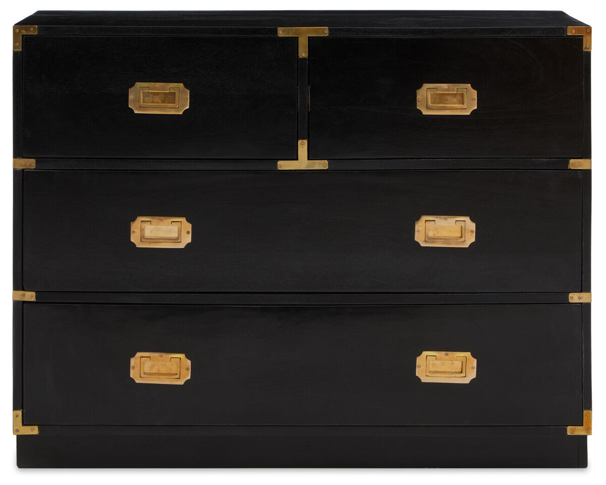 Sarter Four Drawer Black Mango Wood Chest