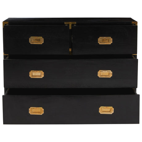 Sarter Four Drawer Black Mango Wood Chest