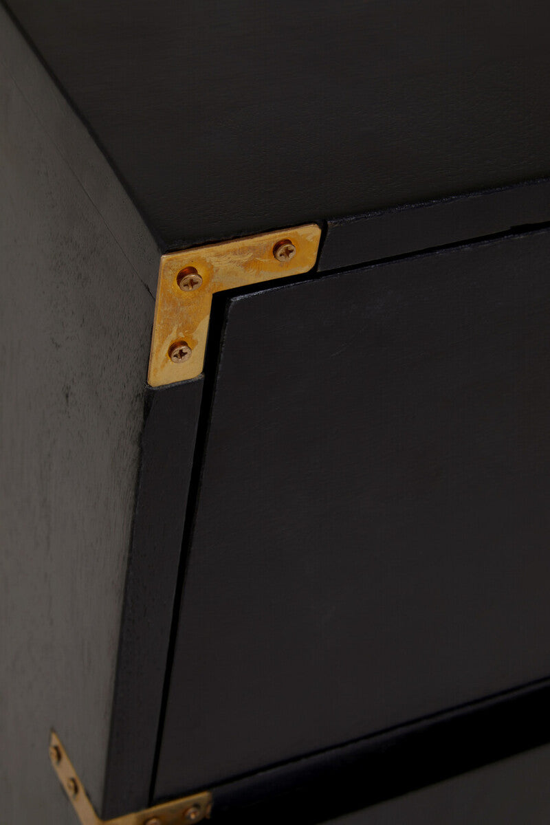 Sarter Four Drawer Black Mango Wood Chest