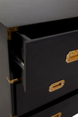 Sarter Four Drawer Black Mango Wood Chest