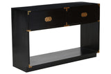 Sarter Two Drawer Black Mango Wood Console Table