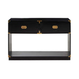 Sarter Two Drawer Black Mango Wood Console Table