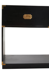 Sarter Two Drawer Black Mango Wood Console Table