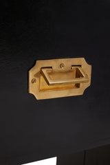 Sarter Two Drawer Black Mango Wood Console Table