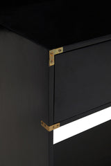 Sarter Two Drawer Black Mango Wood Console Table