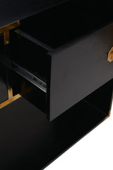 Sarter Two Drawer Black Mango Wood Console Table