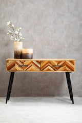 Boho Two Drawer Mango Wood Console Table