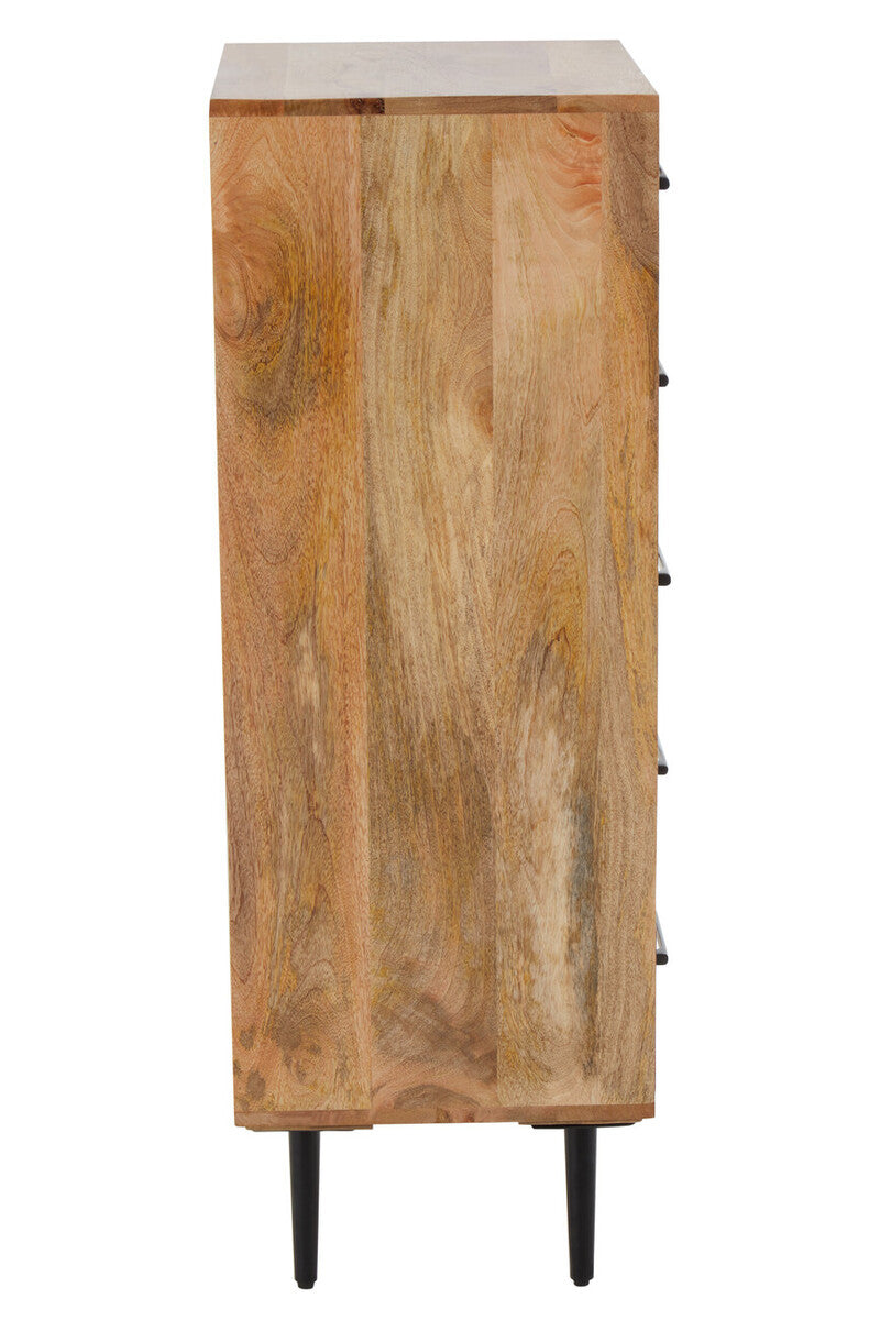 Boho Five Drawer Mango Wood Chest