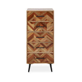 Boho Five Drawer Mango Wood Chest