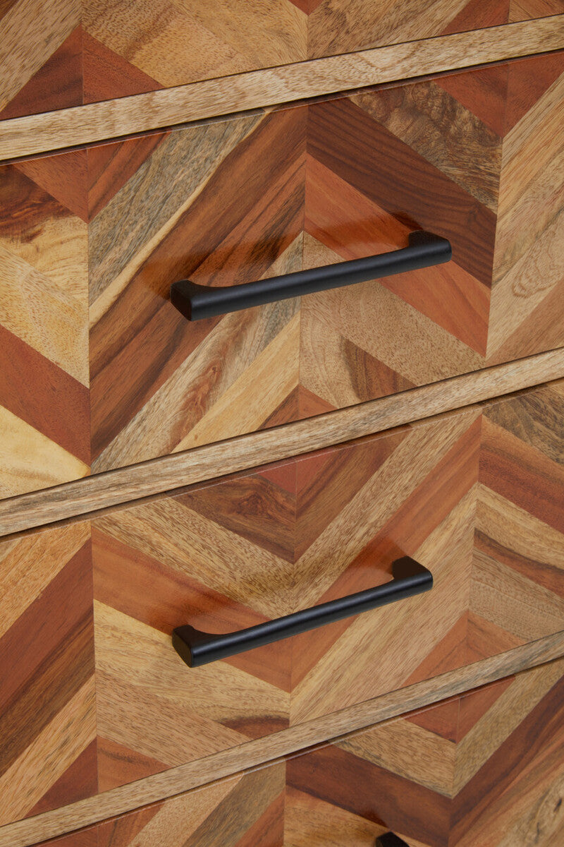 Boho Five Drawer Mango Wood Chest