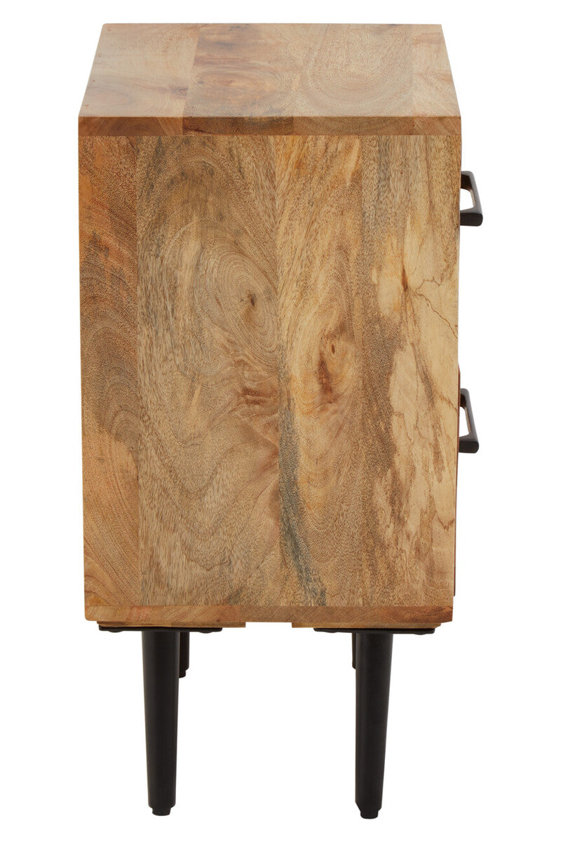 Boho Two Drawer Bedside Table in Mango Wood