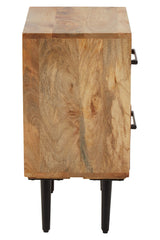 Boho Two Drawer Bedside Table in Mango Wood