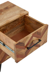 Boho Two Drawer Bedside Table in Mango Wood