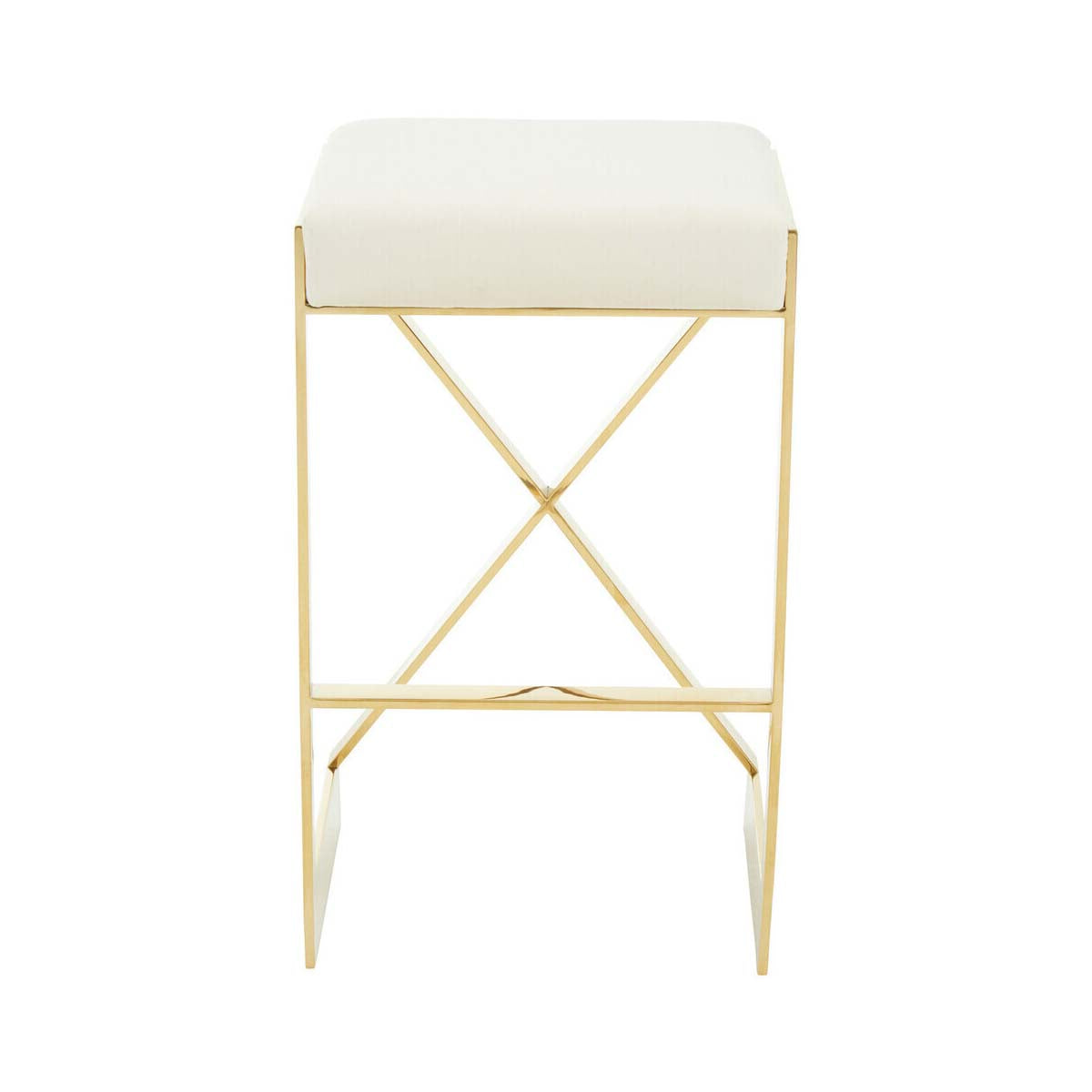 Azalea Ivory And Gold Finish Bar Stool