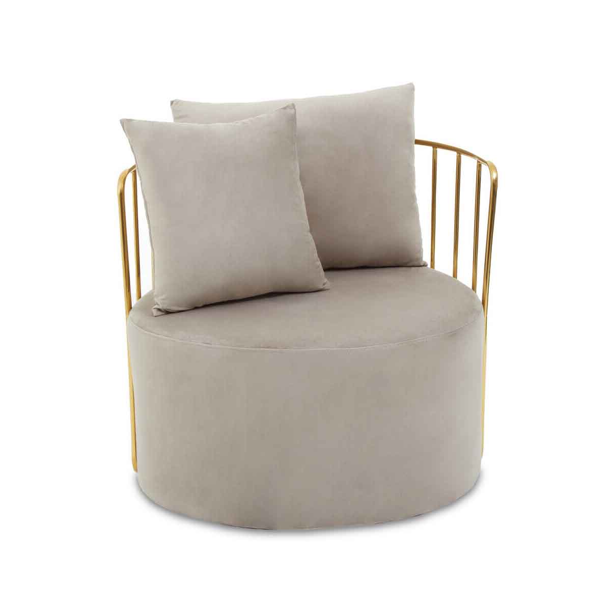 Azalea Mink Velvet Chair With Two Pillows