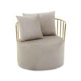 Azalea Mink Velvet Chair With Two Pillows