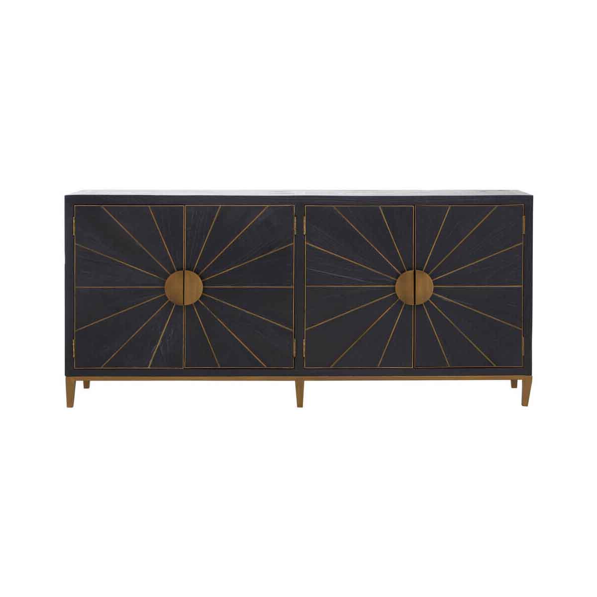 Midas Black and Brass Sideboard