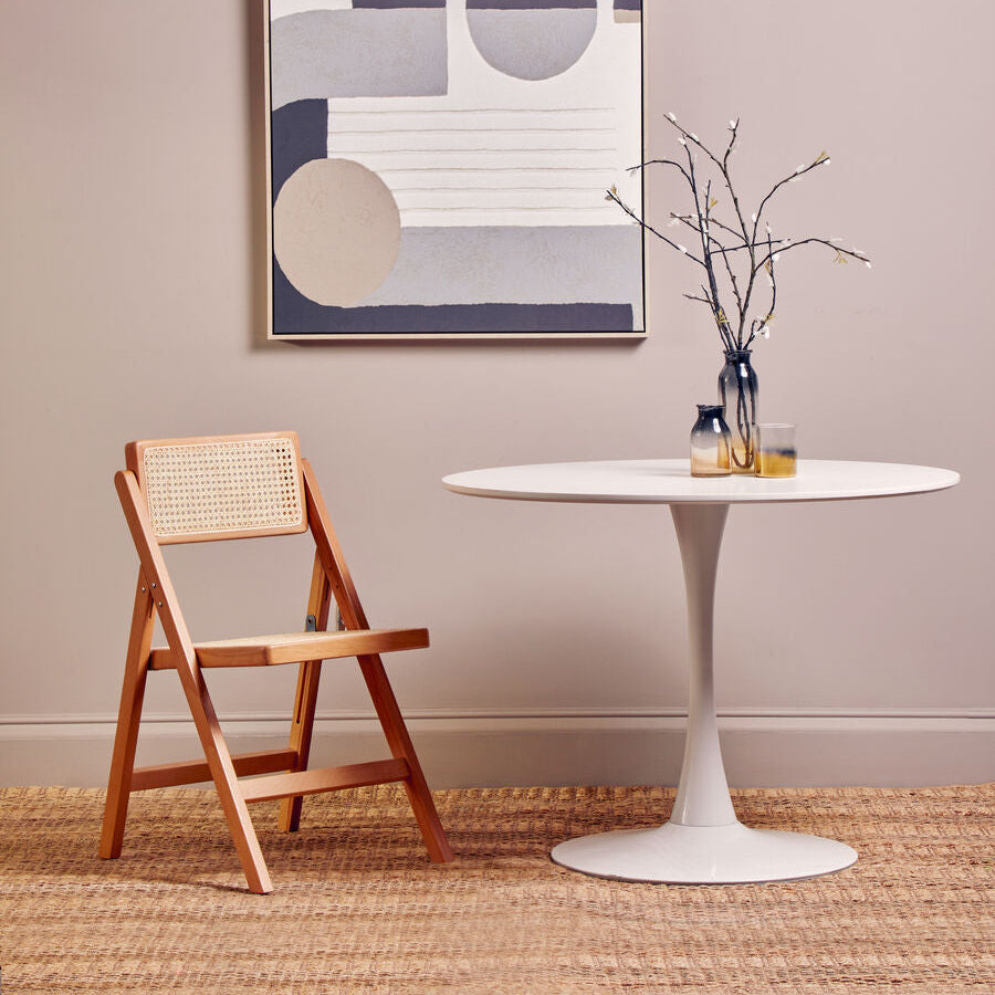 Cebu Natural Rattan and Beechwood Folding Chair