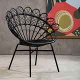 Java Black Natural Rattan Peacock Chair
