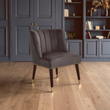 Doucet Stone Grey Velvet Chair With Blac