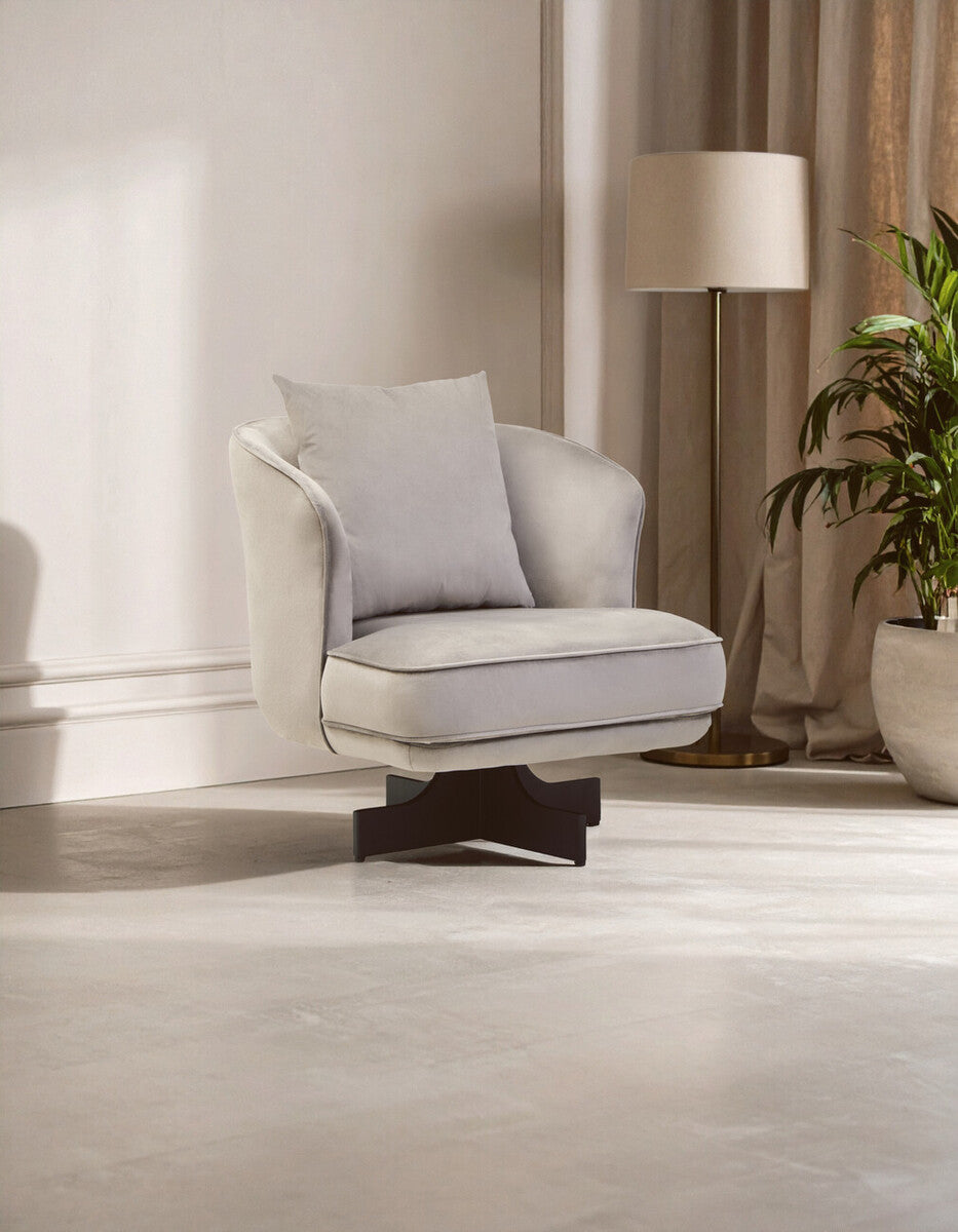 Hale Grey Velvet Revolving Chair