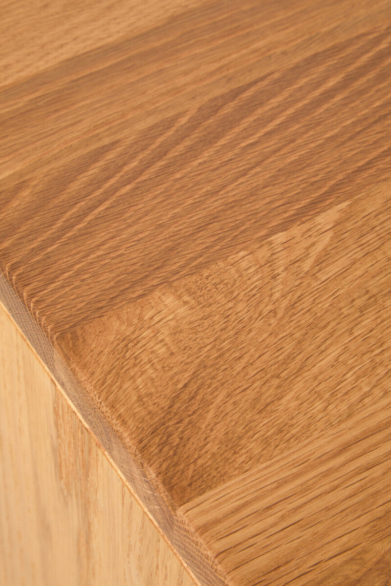 Lyon Rattan and Oak Three Drawer Wood Chest