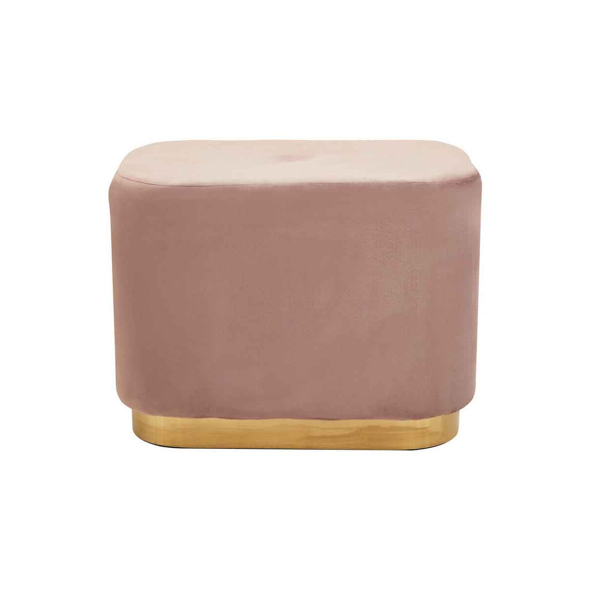 Hartford Dusky Pink Stool With Matte Gold Base