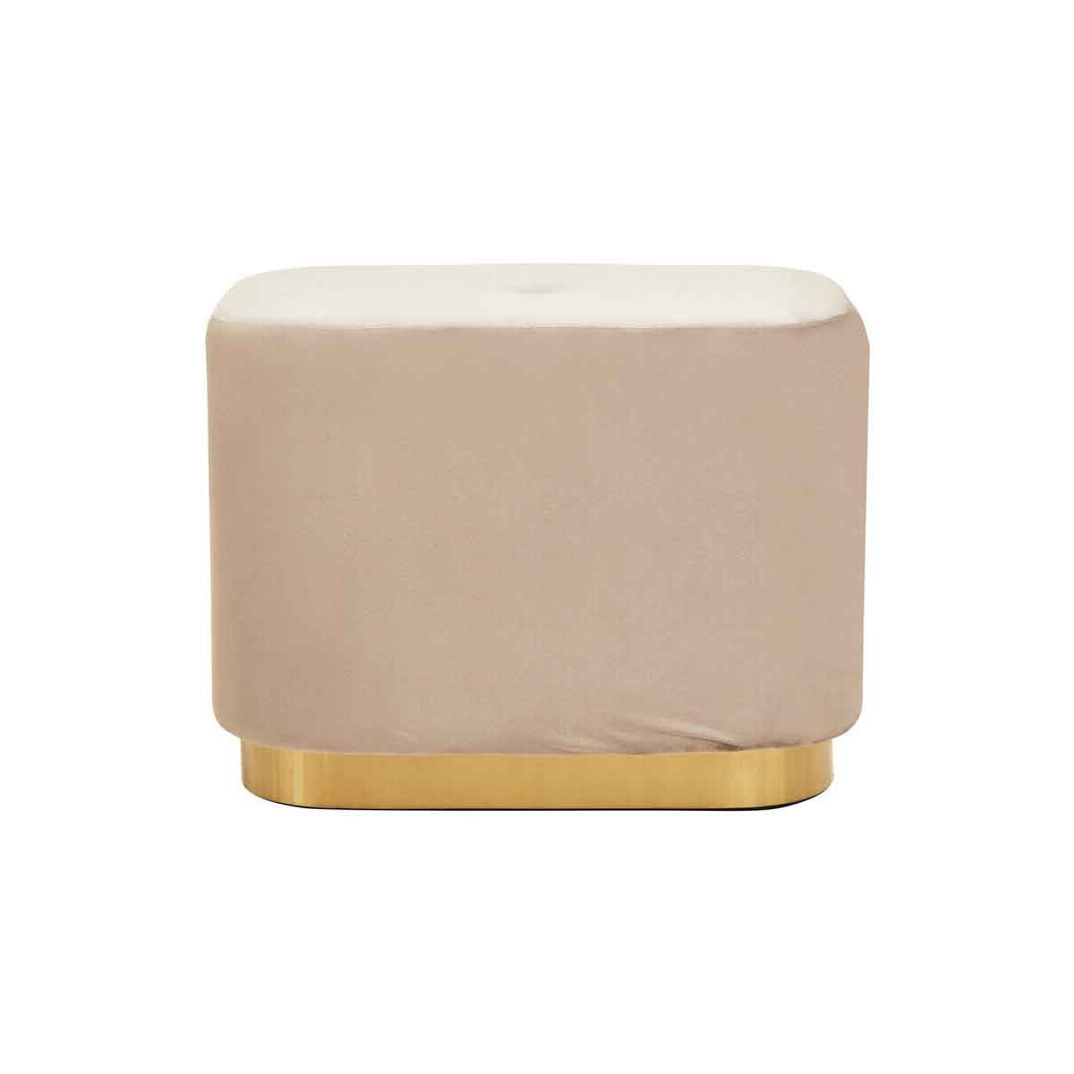 Hartford Mink Stool With Matte Gold Base