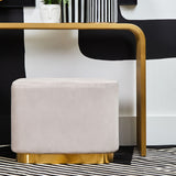 Hartford Mink Stool With Matte Gold Base
