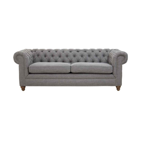 Stella Three Seat Grey Linen Sofa
