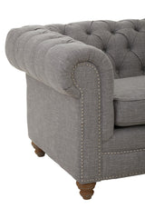 Stella Two Seat Grey Linen Sofa